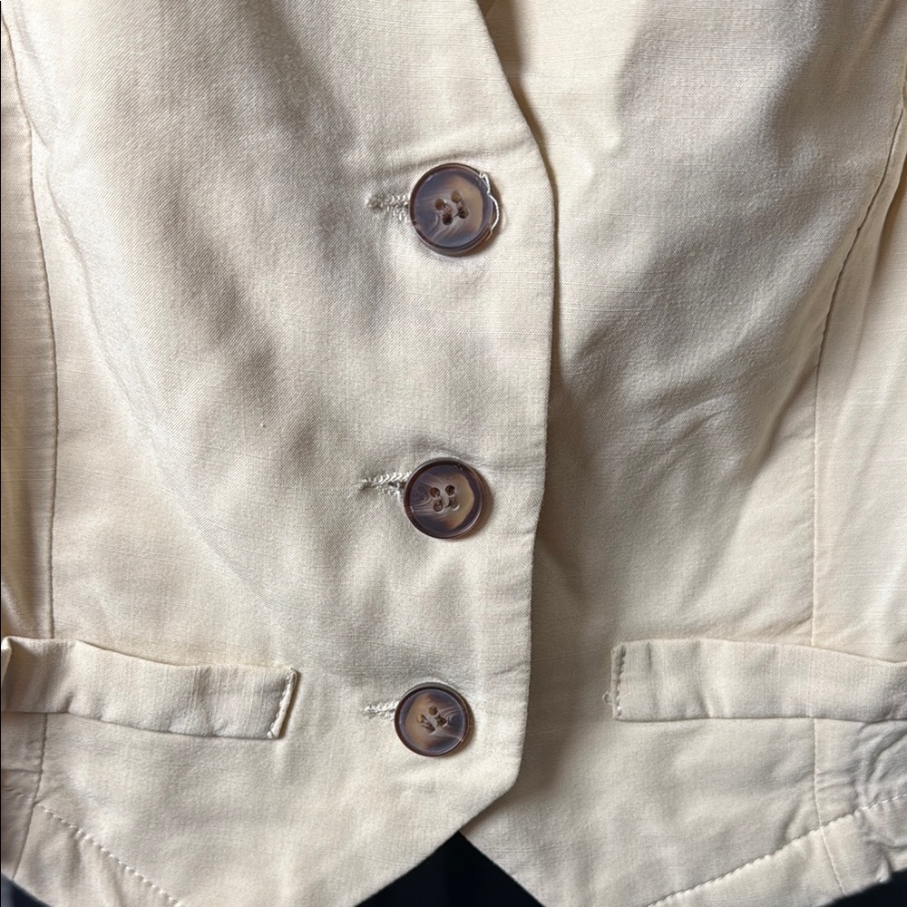 Shein Neutral Cream Button-Up Suit Vest Women’s - Picture 3 of 4